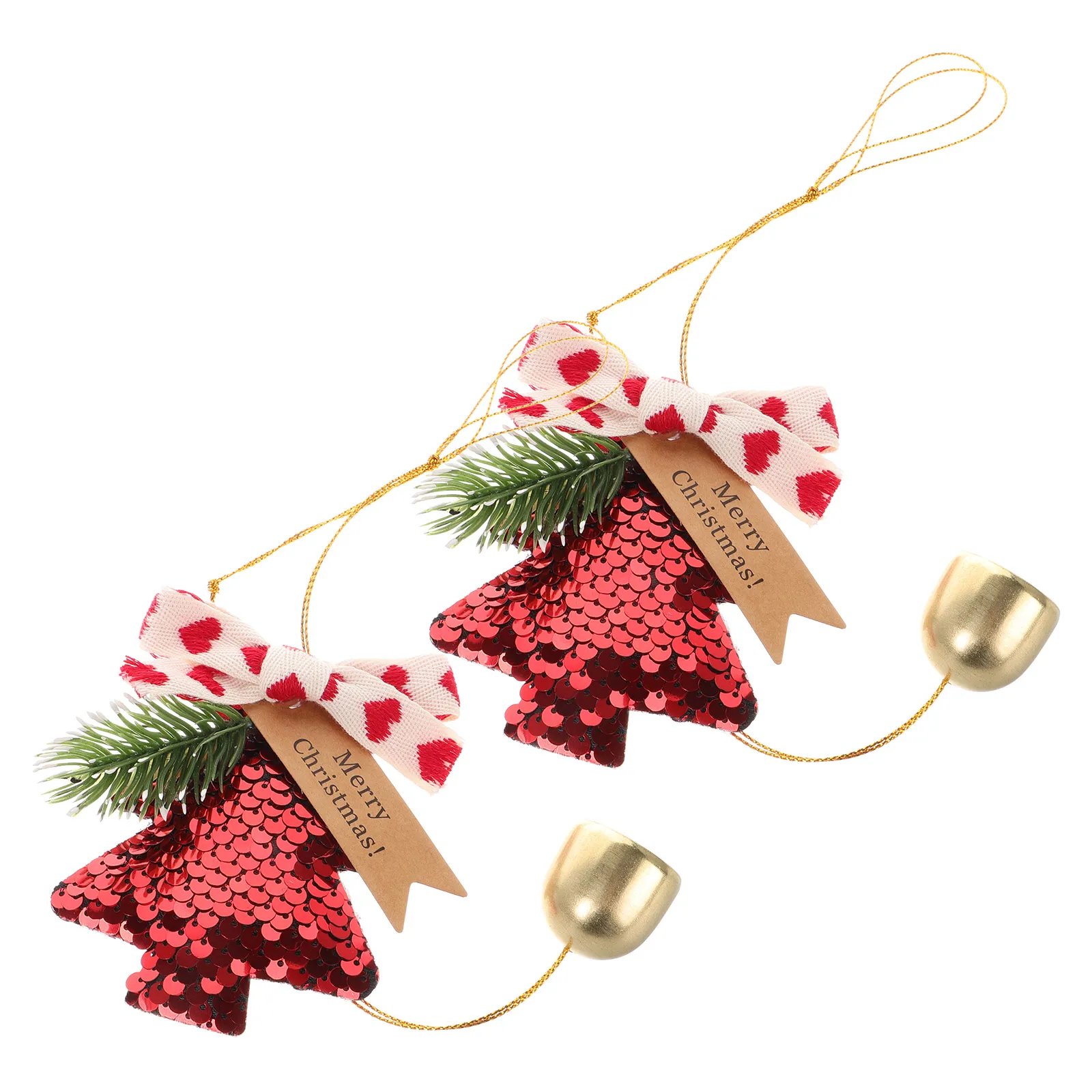

2pcs Christmas Tree Bell Pendant Xmas Decor Hanging Ornaments Holiday Pendants Vibrant Design Unique Style Christmas Gifts