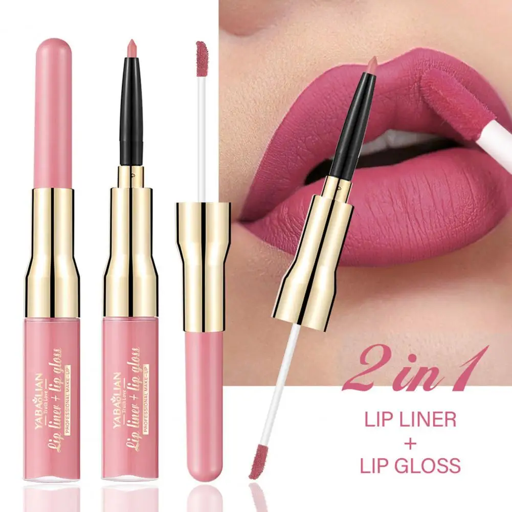 3.5g Lip Gloss Beautiful Easy to Color Lipstick Pencil Double Heads Dual-purpose Lipstick Pencil Women Supply