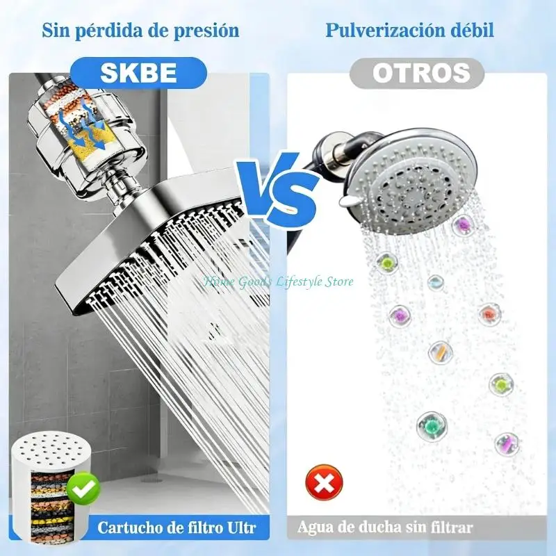 

E74E Насадка для душа с улучшенной 25-ступенчатой ​​очисткой для ухода за кожей и волосами