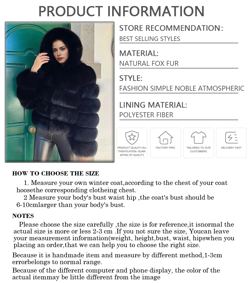 블랙 폭스 퍼 후드 크롭 폭스 퍼 재킷 정품 가죽 재킷 신상 여성 천연 퍼 코트