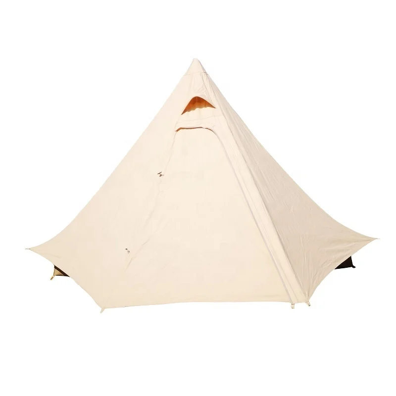 Outdoor Canvas Camping Pyramid Tipi Tent Adult Indian Teepee Tent for 2 Person