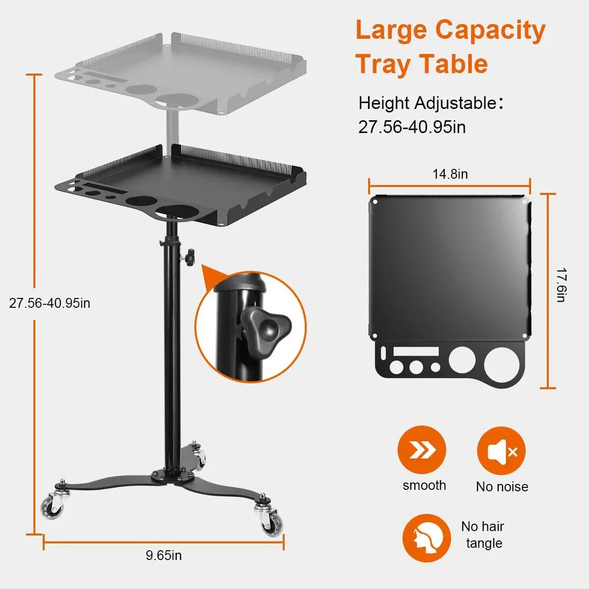 

New hair tray beauty barber salon storage cart cross-border salon adjustable mobile