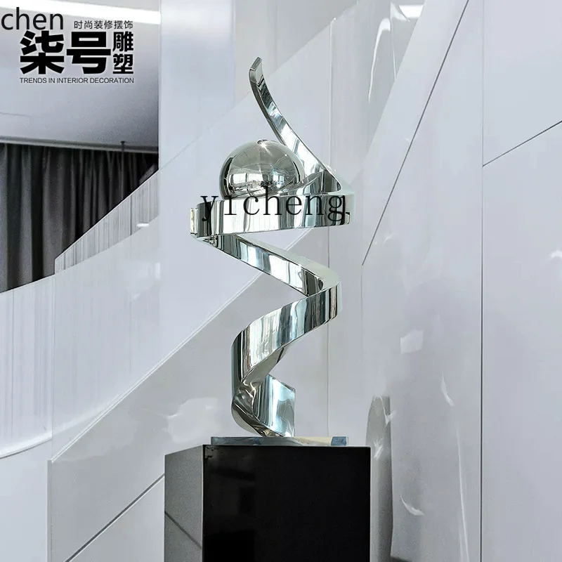 ZML hotel lobby stainless steel sculpture decoration ornament living room entrance large floor metal decoration