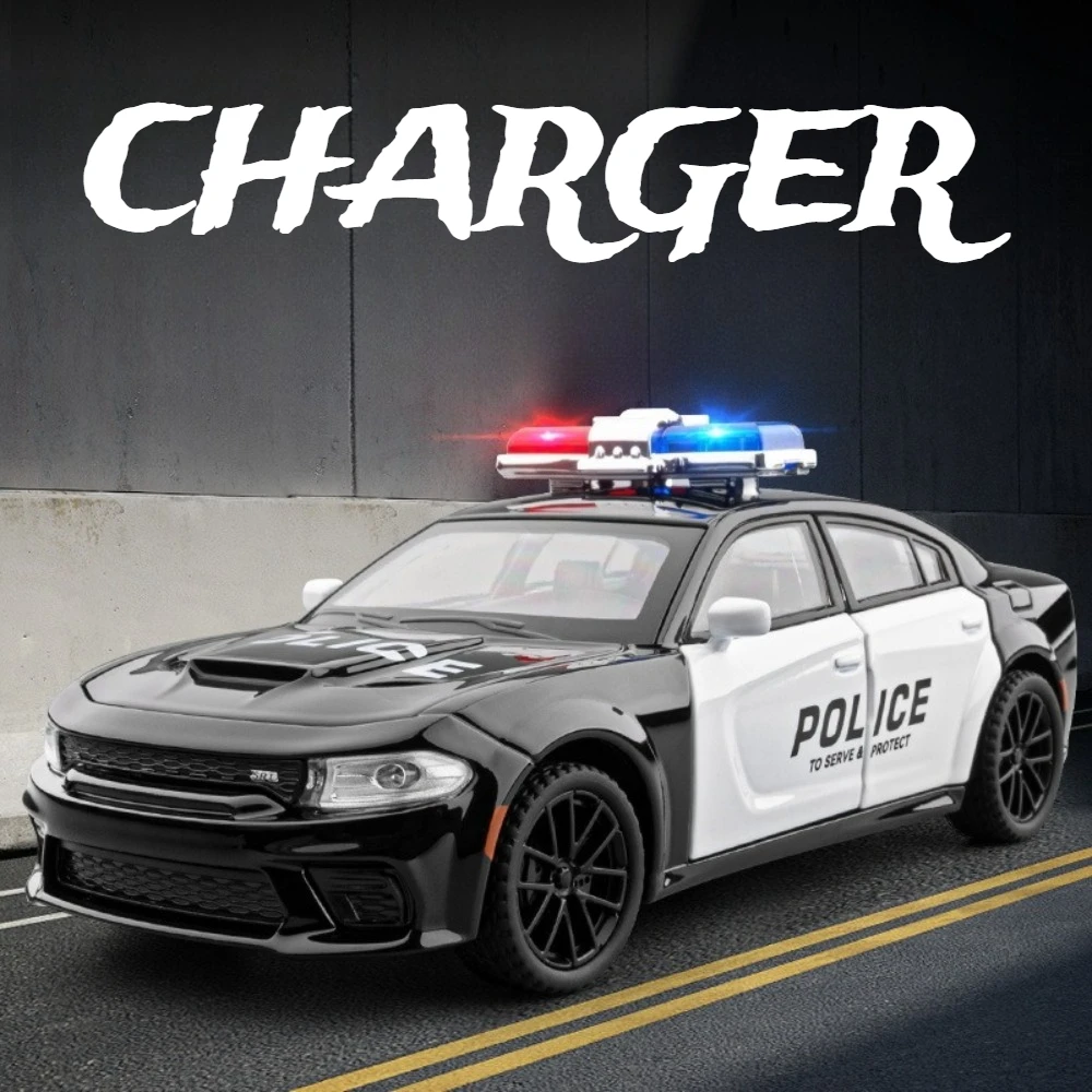 

1:32 Scale Charger Honda Accord Police Car Model Toy Metal Diecast Music Light Shock Absorption Vehicles Models Ornaments Gift