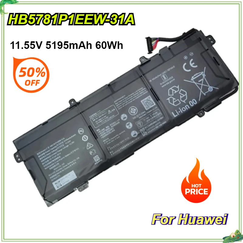 

HB5781P1EEW-31A HB5881P1EEW-31A HB5781P1EEW-31C Laptop Battery for Huawei MateBook D16 LEF-16 14S I7 HKD W76 Honor 11.55V 60Wh