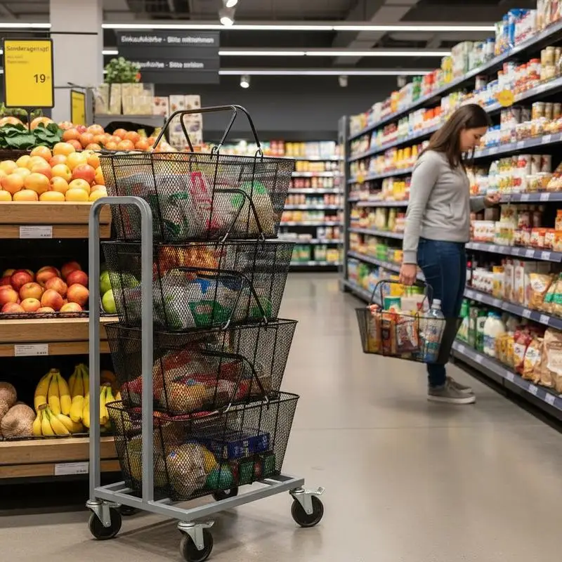 Cestas De Compras Con Asas, 12 Piezas, Cesta De Compras De Metal Negra, Cesta De Compras Portátil De Alambre, Juego De Cestas De Compras De Malla De Alambre Negra Para Supermercados, Tiendas Minoristas, Compras De Comestibles, Color Negro — -71%, 354.21€ Coupon, from 137.75€ – 71% descuento – €137.75