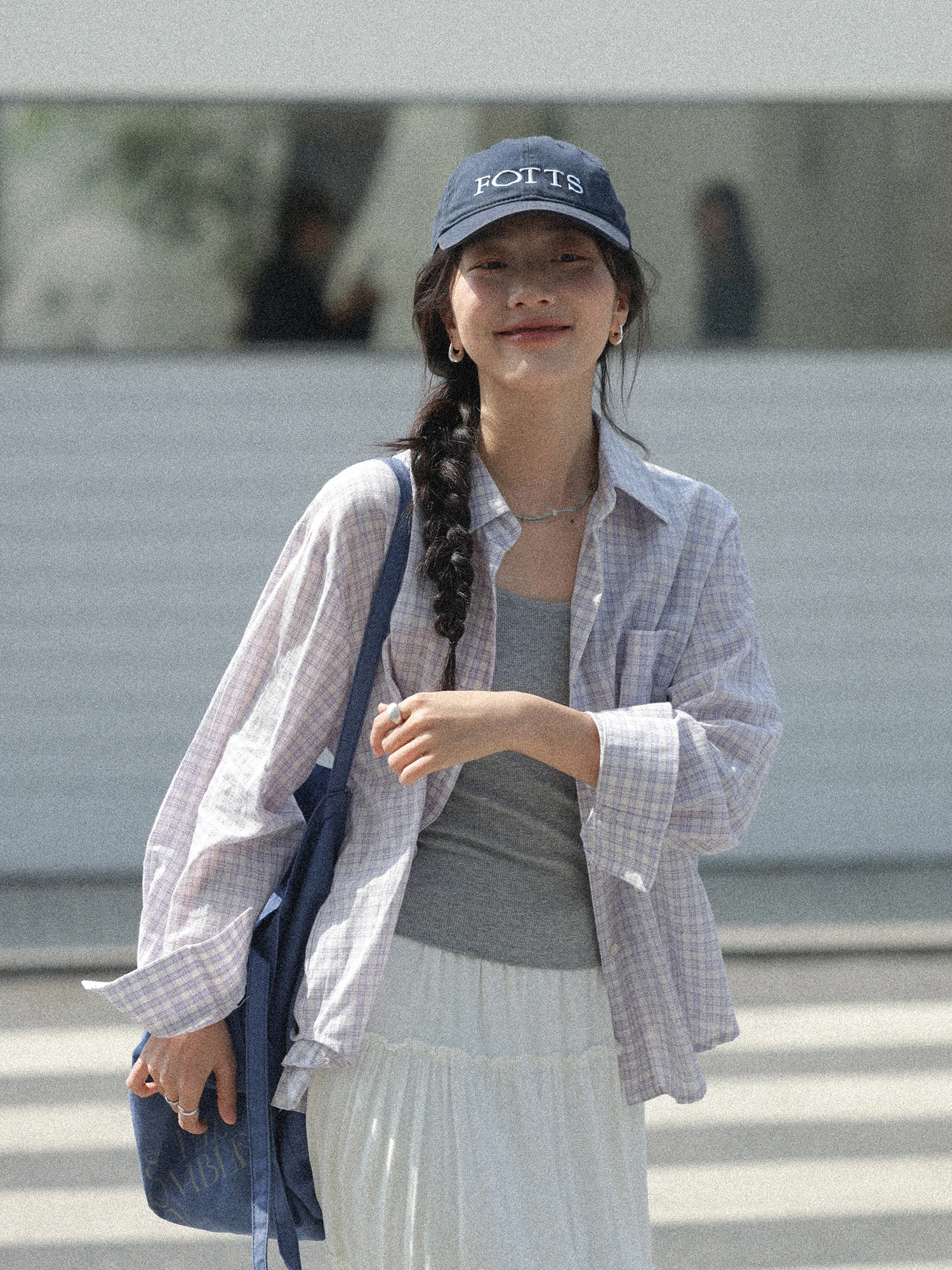 

Лето 2026 Женская свободная рубашка с длинным рукавом, тонкая, повседневная, в клетку, в корейском стиле, новинка