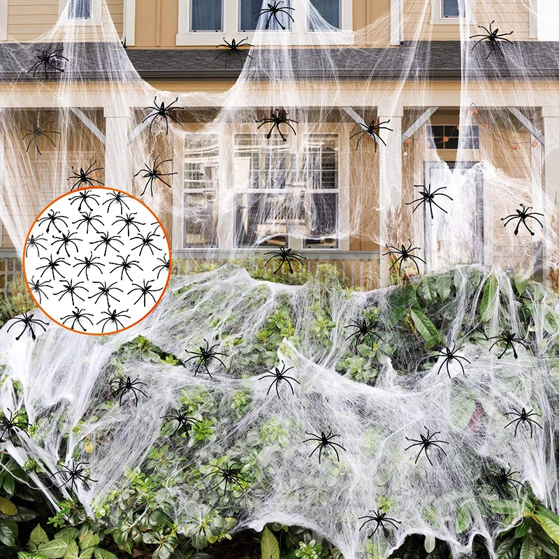 50/100/150pcs Black Spider Simulation Tricky Toy Haunted House Spider Web Bar Party Decoration Kids Halloween Decor Fake Spiders