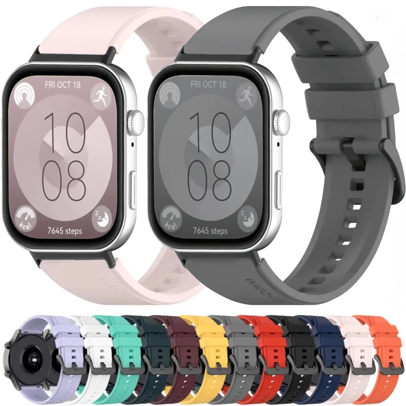 Sports Silicone Strap para Huawei Watch, pulseira confortável, cinto de pulseira, banda substituível Correa, Fit 3