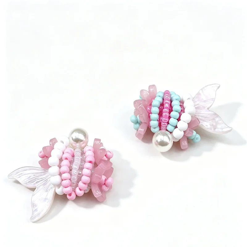 Min order 20pcs/lot color acrylic beads decoration handmade cartoon fish shape cabochon diy jewelry garment hair accessory