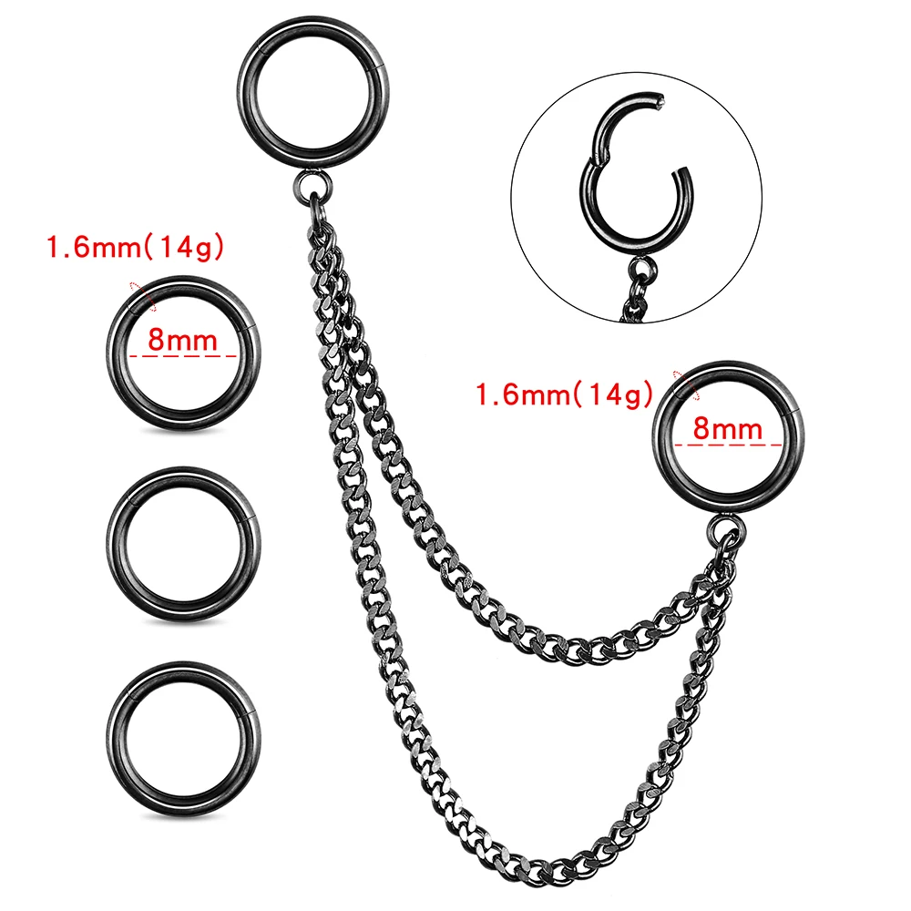 Casvort 316L Edelstahl Mode Set Piercing Frauen Körper Schmuck Hoop Tragus Clicker Ringe Knorpel Helix Ohrringe Neue – Detail 12