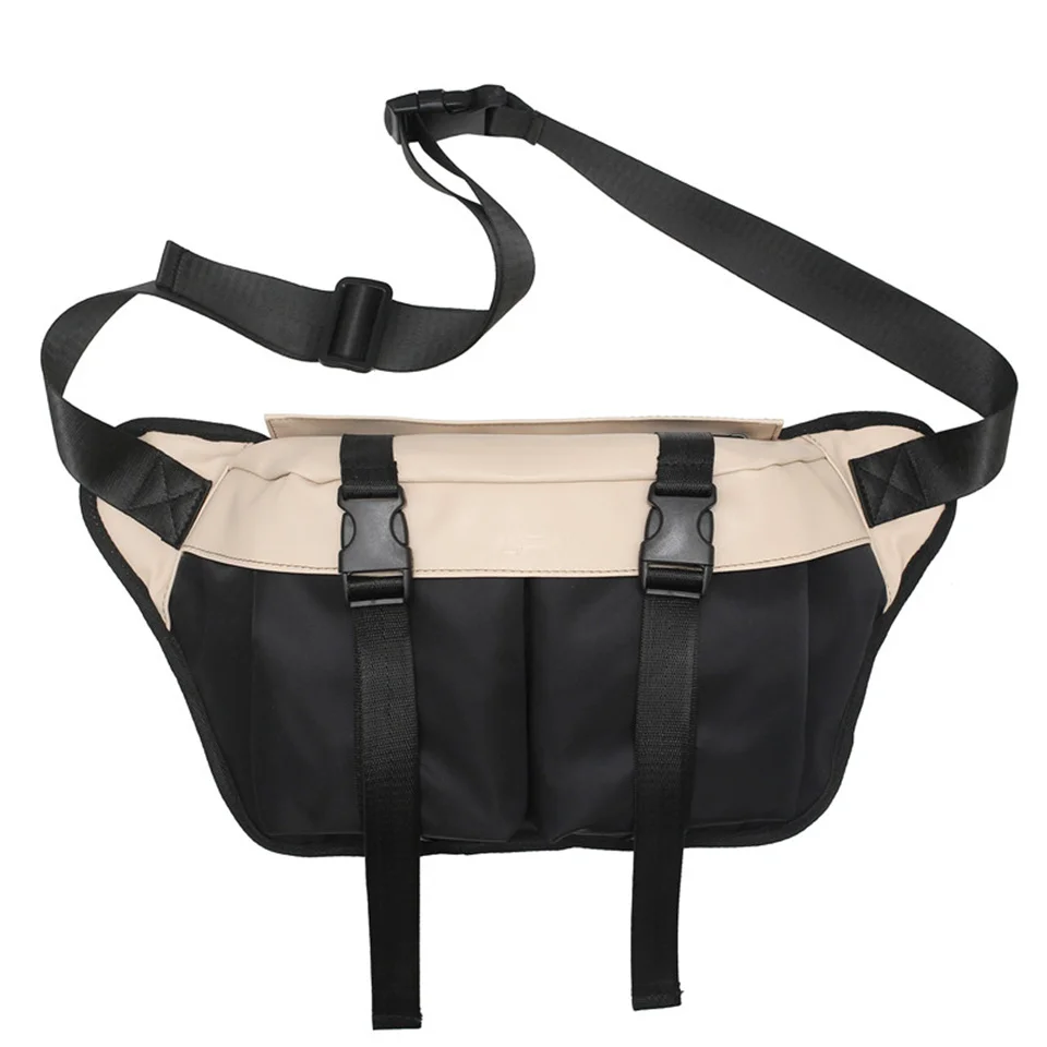 Men Nylon Waist Pack Belly Purse Waist Bag For Men Zipper Pocket Fashion Travel Sling Bags Crossbody Bag