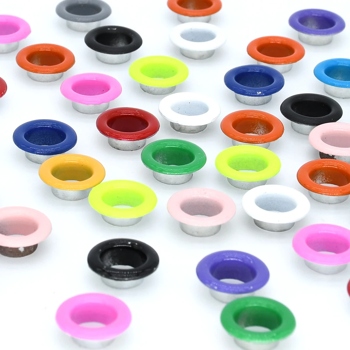 100sets 6mm Metal Eyelets Grommets Colored Hole Eye Rings for Leathercraft DIY Shoes Belt Cap Bag Tags Clothes Scrapbooking