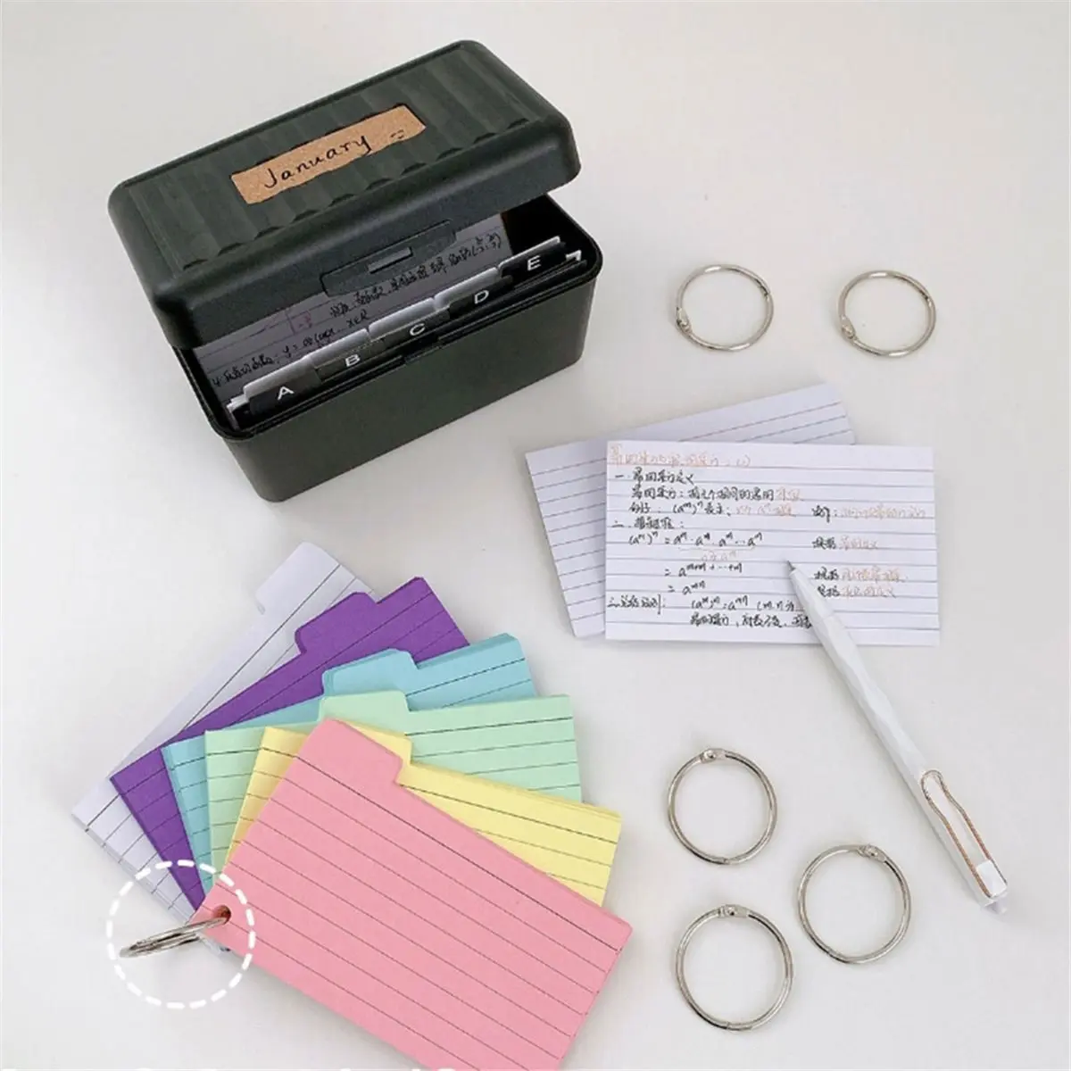 828 Mega Sale 3x 5 Index Card Holder Box with 180 Tabbed Dividers, Black - Ideal for Notes, Recipes & More