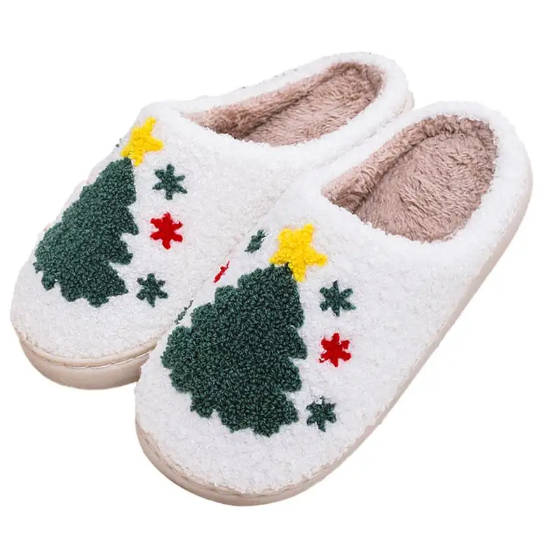 Christmas Slippers Keep Warm Couples Slides Fun Christmas Slippers Cute Slipper For Women Christmas Tree Slide Slippers For