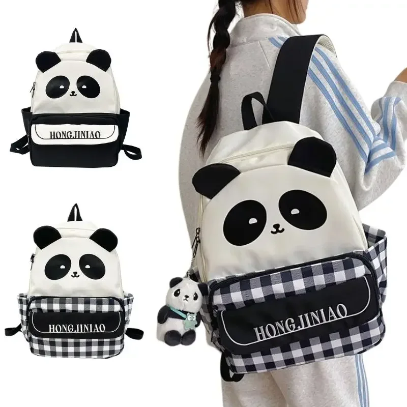 

2024 New Cartoon Panda Schoolbags Lightweight Primary School Student Bookbags Waterproof Outdoor Backpack Travel Bag