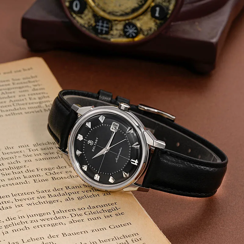 Baltny 36mm Pie-Pan Dial Constellation Homage Watch S4106 Luxe Dress Watch 5Bar 9015 Automatisering Mechanische Horloges Voor Man - afbeelding 1