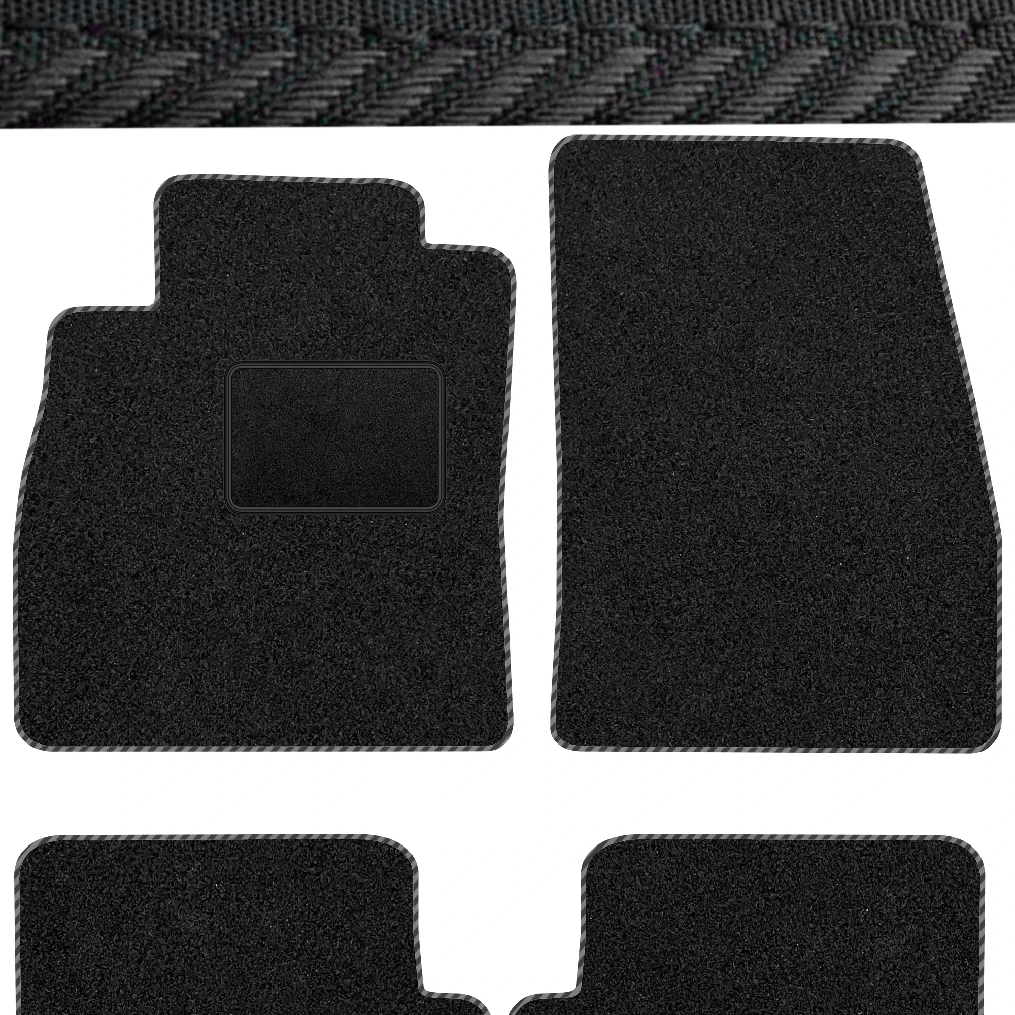 Image of Ford Transit Custom 2012-2023 Velour-Teppichset - Schwarz