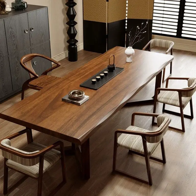 2026 Promotion High Cost Performance Multi-functional Solid Walnut Wood Conference Table Office Desk Home Furniture European
