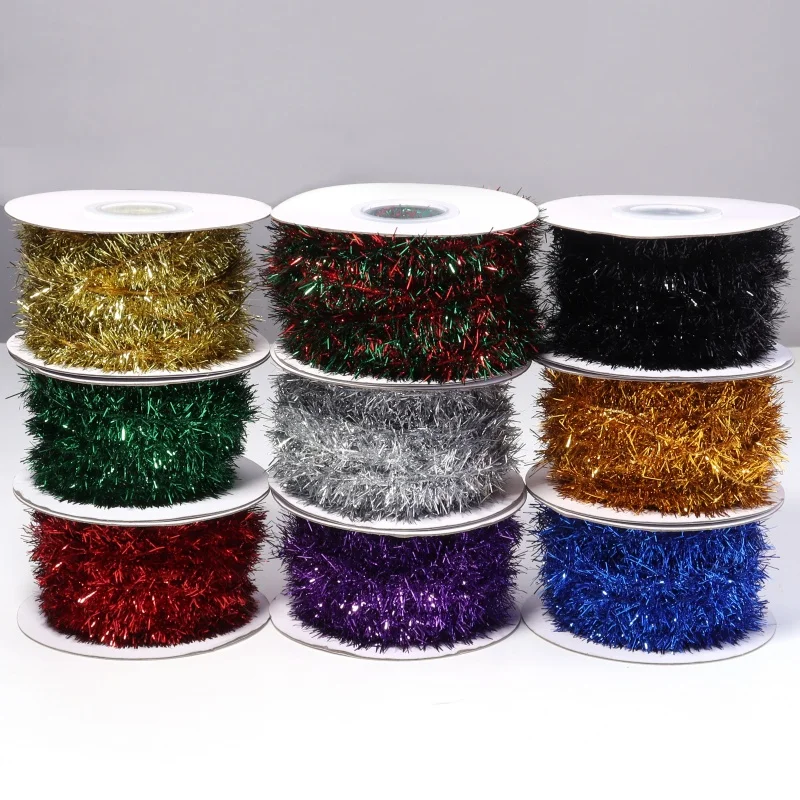 10 ヤードクリスマスティンセルリボングリッターカラフルなス - Tinsel Garland Decoration のレビューと価格