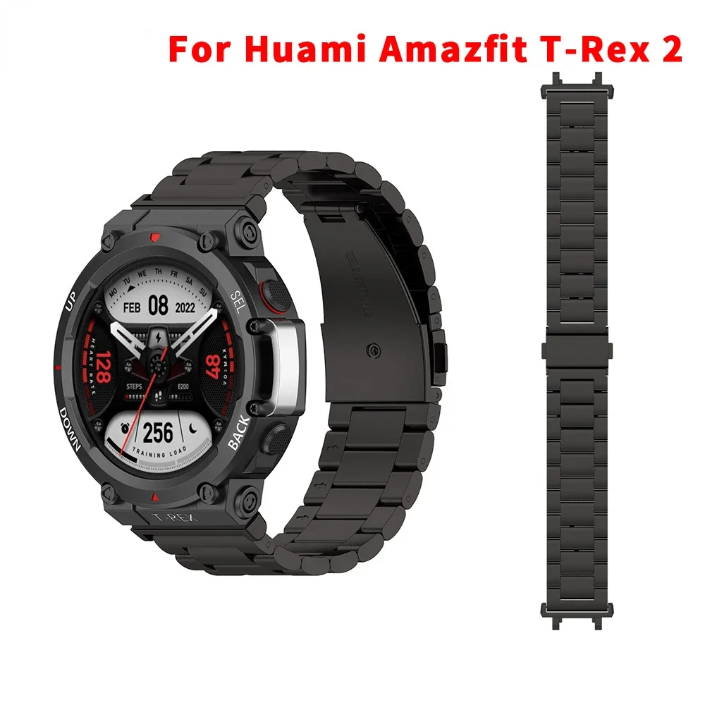 

Stainless Steel Strap For Huami Amazfit T-Rex 2 Smart Watch Replacement Watchband Metal Bracelet For Amazfit T-Rex 2 Correa