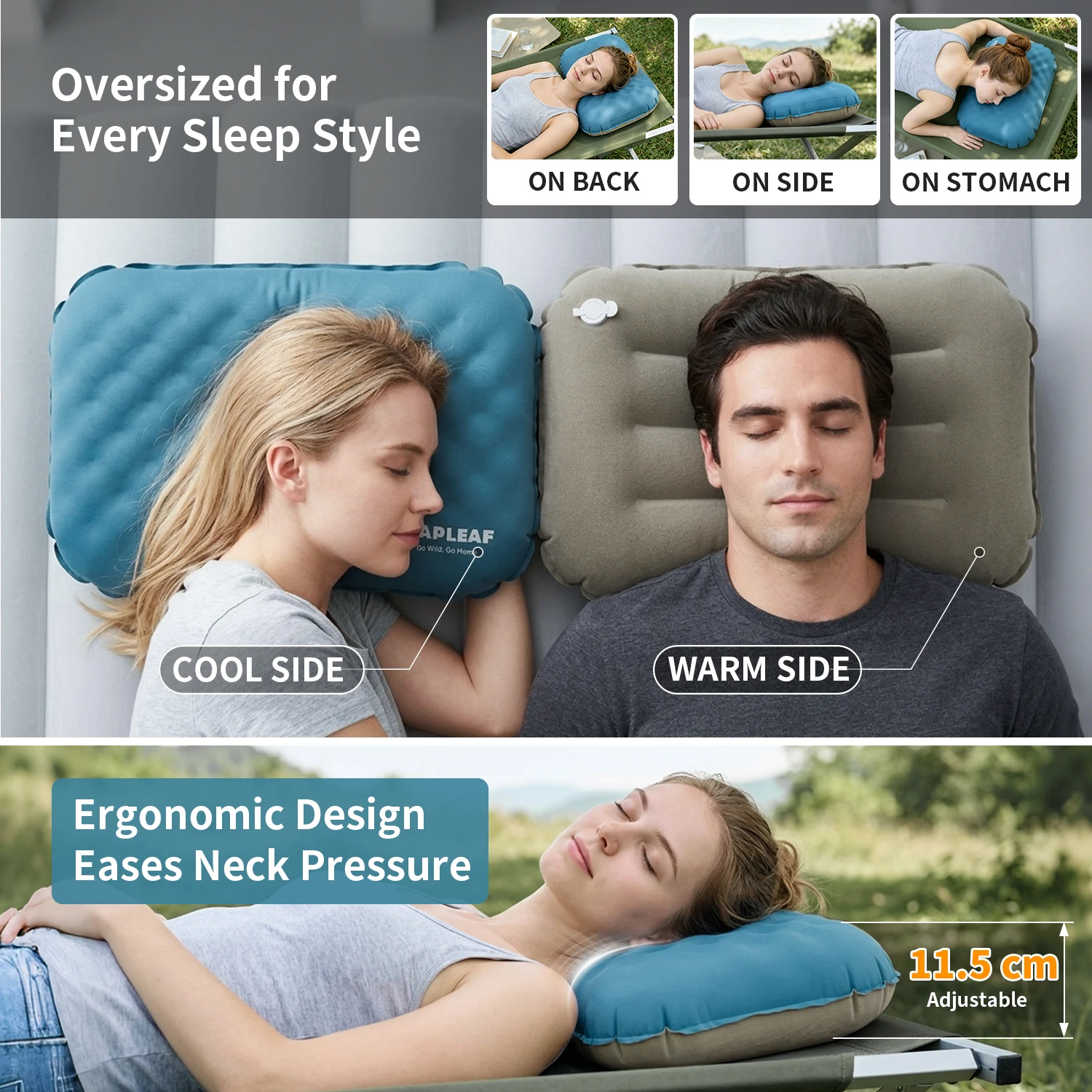 MAPLEAF Inflatable Camping Pil - Travel Pillow Inflatable ulasan dan harga