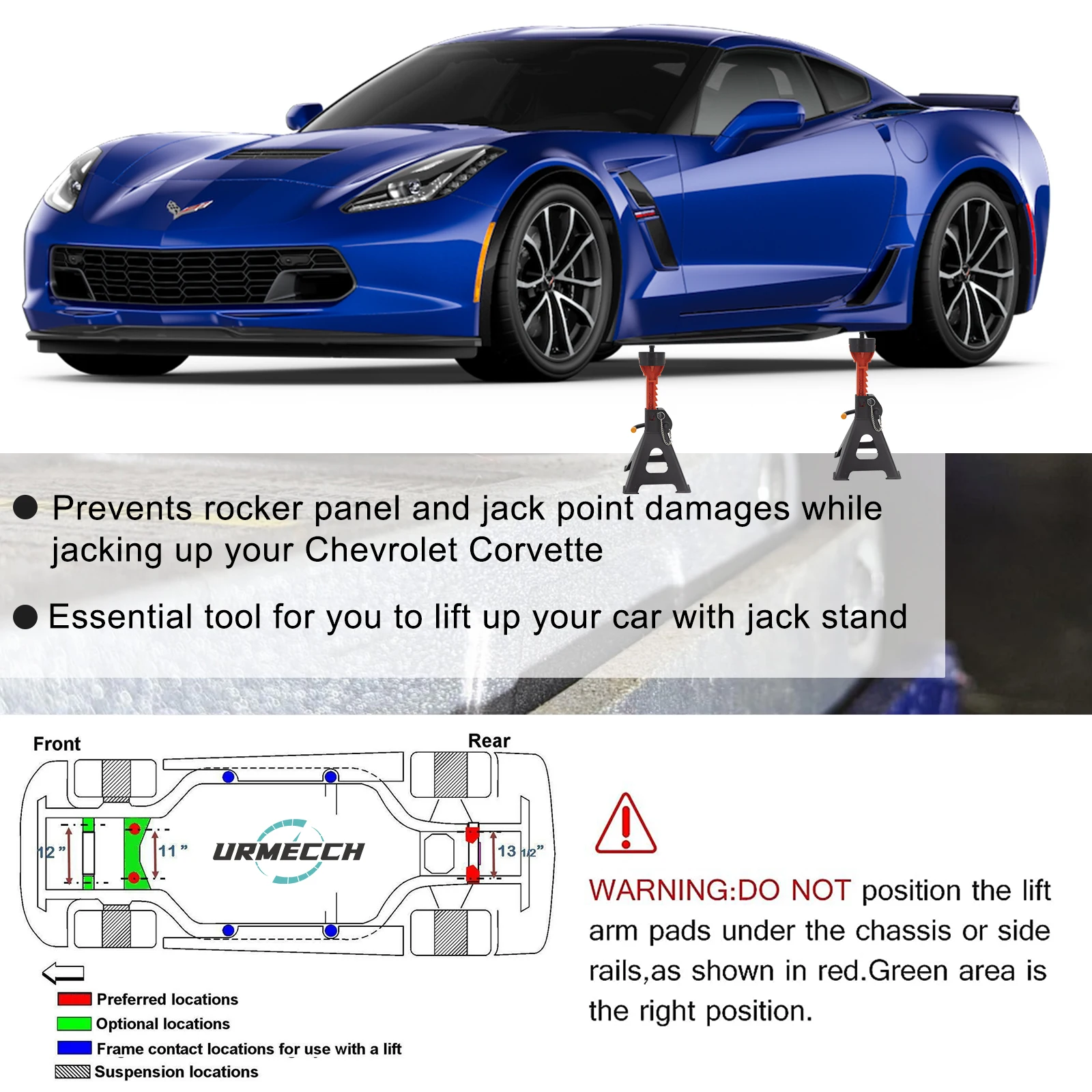 Adaptery noga podporowa osi samochodowej podkładka do Chevrolet Corvette C5 C6 C7 C8 GS Z Z51 Z06 gumowy podnośnik do podnoszenia podnośników pasuje