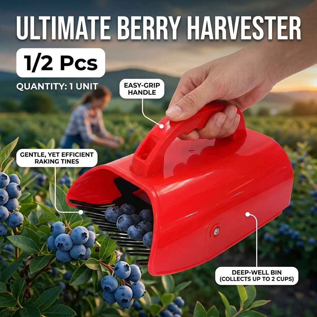 1/2Pcs Gardening Hand Tool For Harvesting Multifunctional Portable Blueberry Picker With Comb-Shaped Blueberry Rake