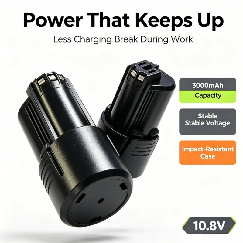 Expert‑grade option! 10.8V reliable voltage platform, 3000mAh ample capacity backup, supports heavy‑duty professional projects.