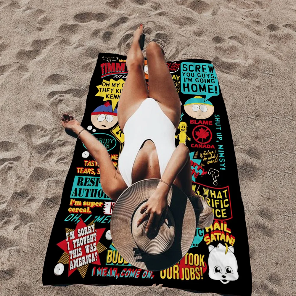 South Cartoon Parke Microfiber Beach Towel Absorbent Quick dry Soft Yoga Swimming Resort Mountain Climbing Towel