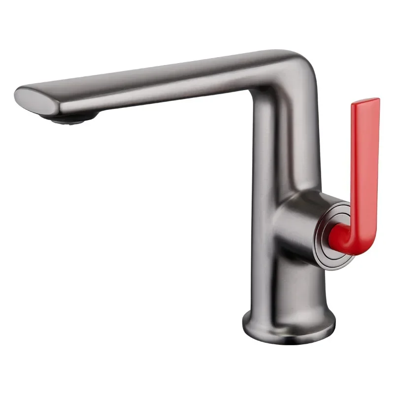 

All-copper washbasin faucet Hot and cold washbasin Washbasin Bathroom cabinet Gun Grey pink faucet MT2523