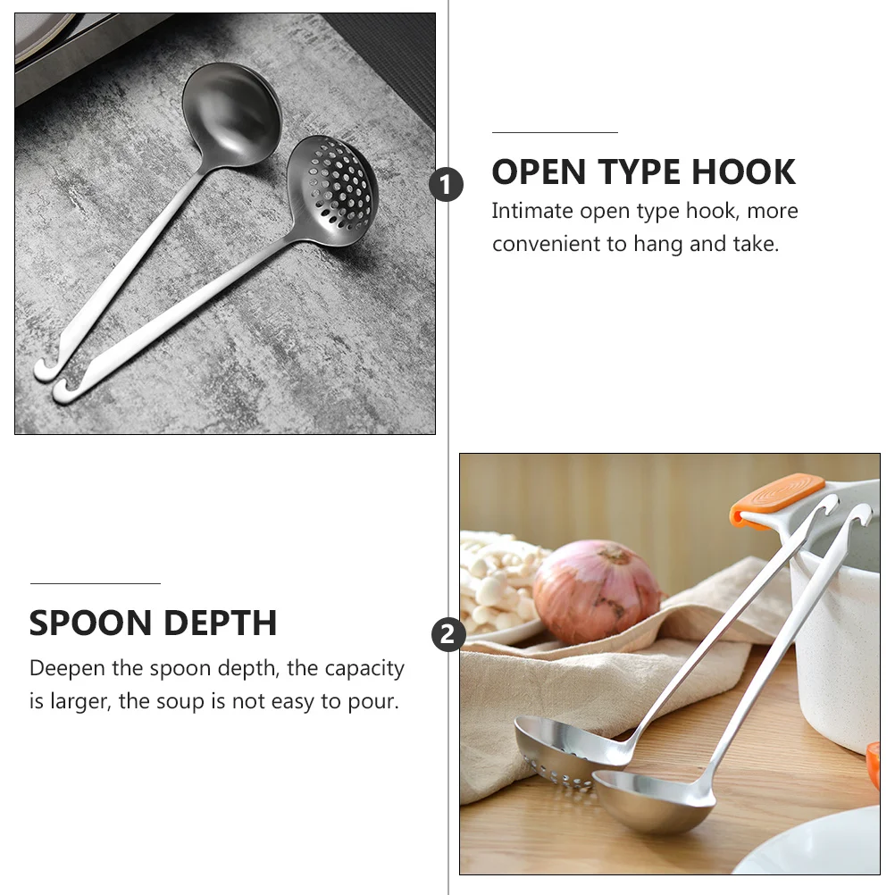 

1 шт., ложка для горячей кастрюли из нержавеющей стали, длинная ручка, глубокая миска, половник для супа, многоразовый кухонный сервировочный инструмент для приготовления пищи, песка