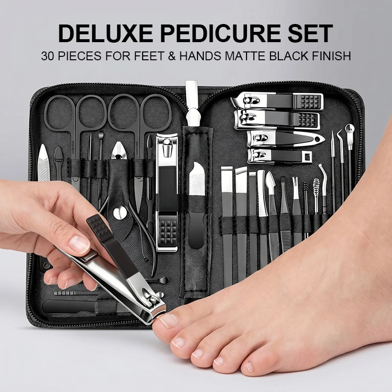 30PCS Manicure Set Pedicure Kit Professional Nail Clipper Set Stainless Steel Manicure Kit Nail Kit with Storage Box for Family - view 3