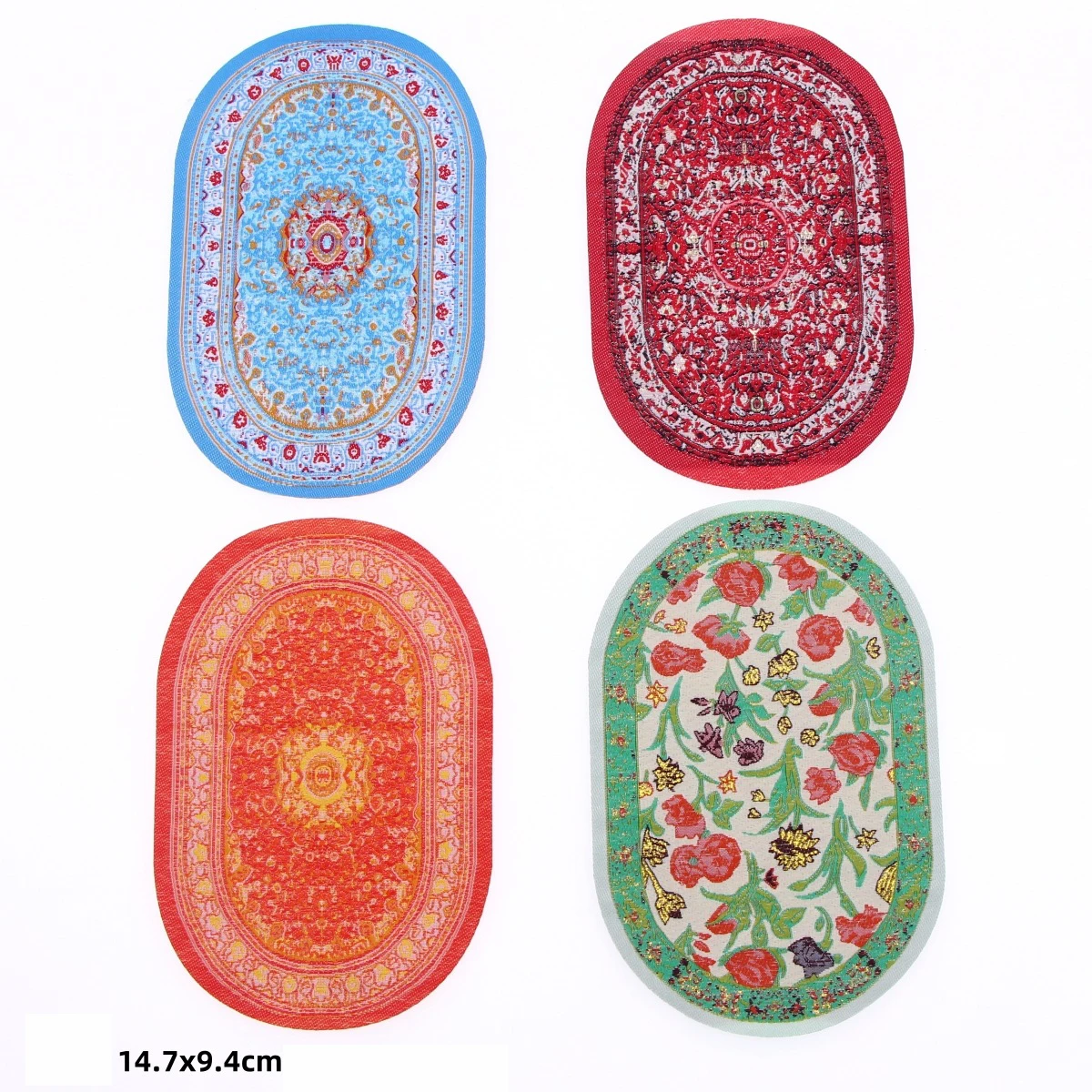 1Pc Doll House Mini Oval Türkiye Woven Carpet BJD Doll Mini Living Room Scene Floor Decoration Floor Mat Model Accessories