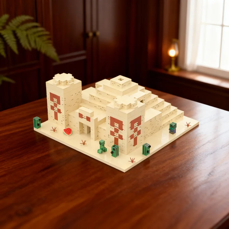 

4009pcs MOC Minifigure Scale Desert Temple My World Model Building Blocks Creative Display Gift Collectible Decor Kids Premium