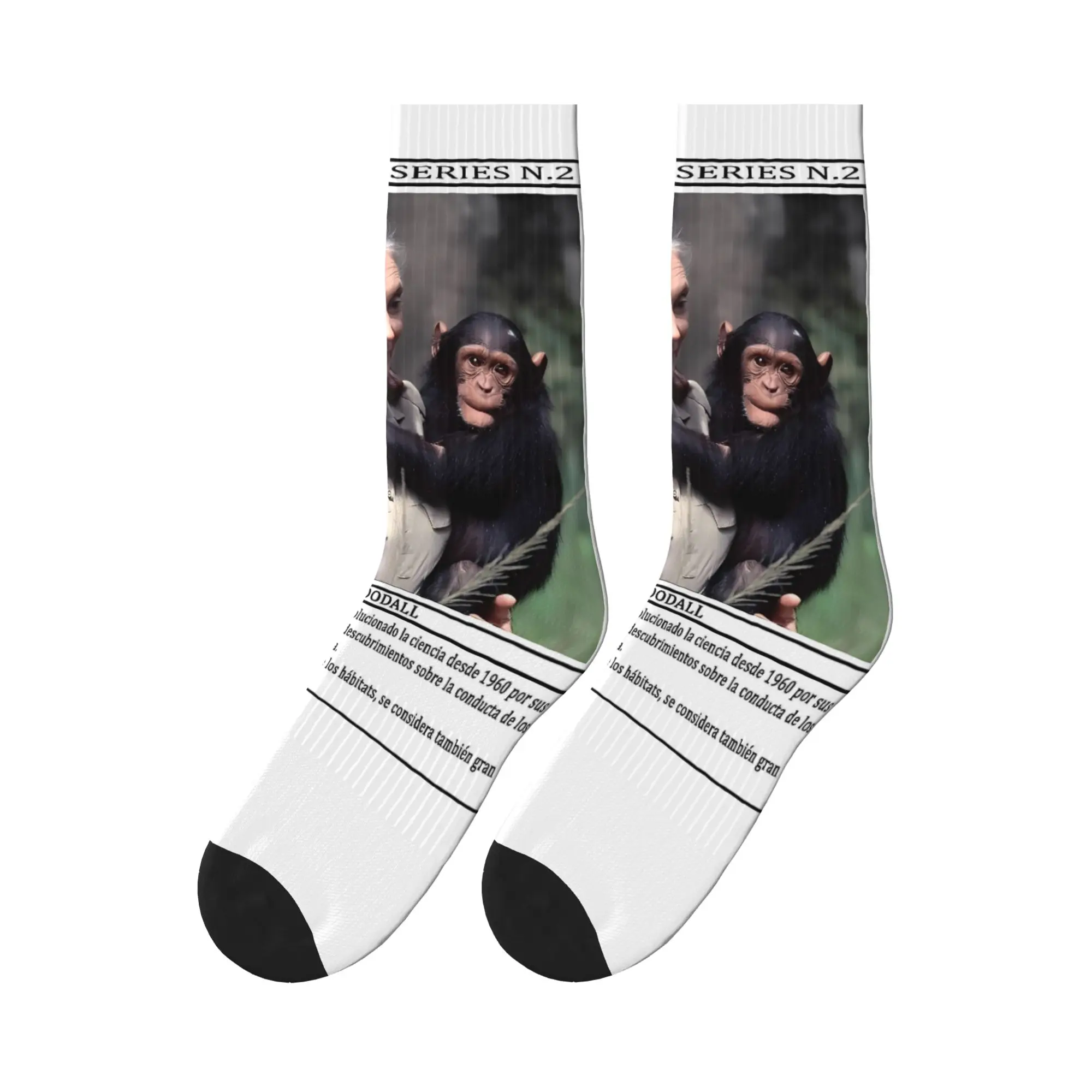 

Jane Goodall Retro Minimalist Stockings Women Men Socks Quality Gothic Socks Autumn Climbing Non-Slip Graphic Socks Gift