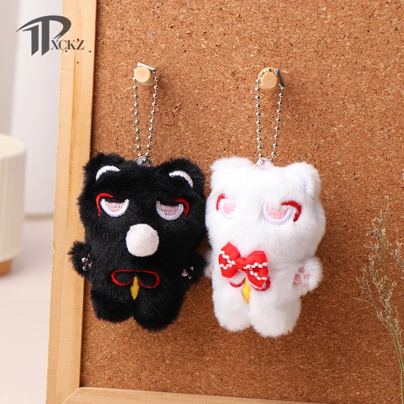 

Cute Squeak Kitten Plush Toy Keyring Cartoon Stuffed Cat Keychain Lovely Bag Pendant Backpack Charms Key Holder Couple Gifts