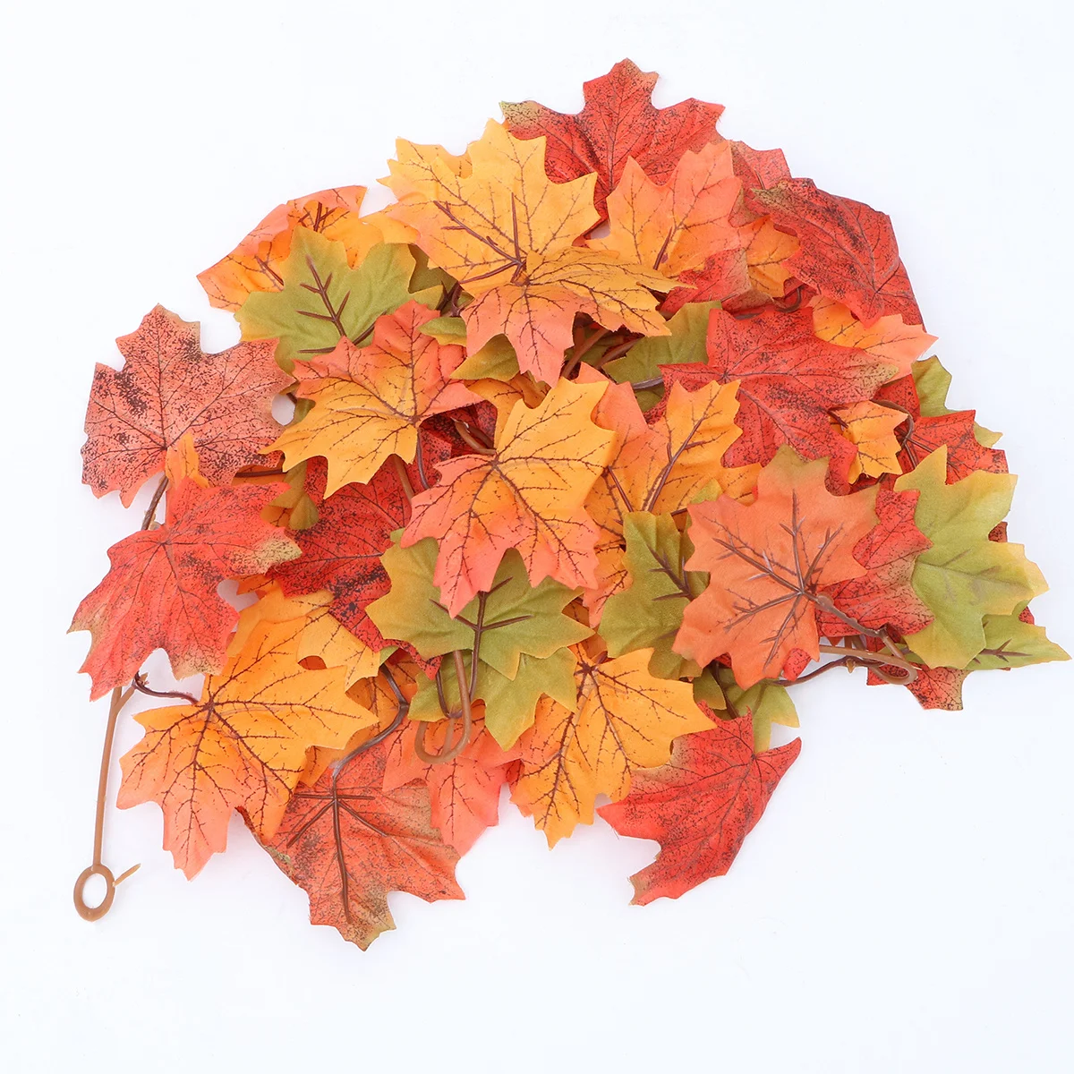 

1Pcs Decorative Simulated Maple Rattan Leaves for Home Garden Wall Door Swing Mirror Romantic Environment Orange Red