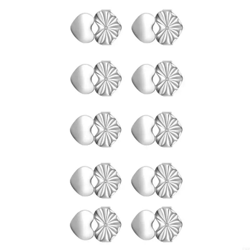 

652F Fashionable Earplug Backs Practical Earring Backs for Droopy Ears Large Heart Lifter Support for Heavy Earrings