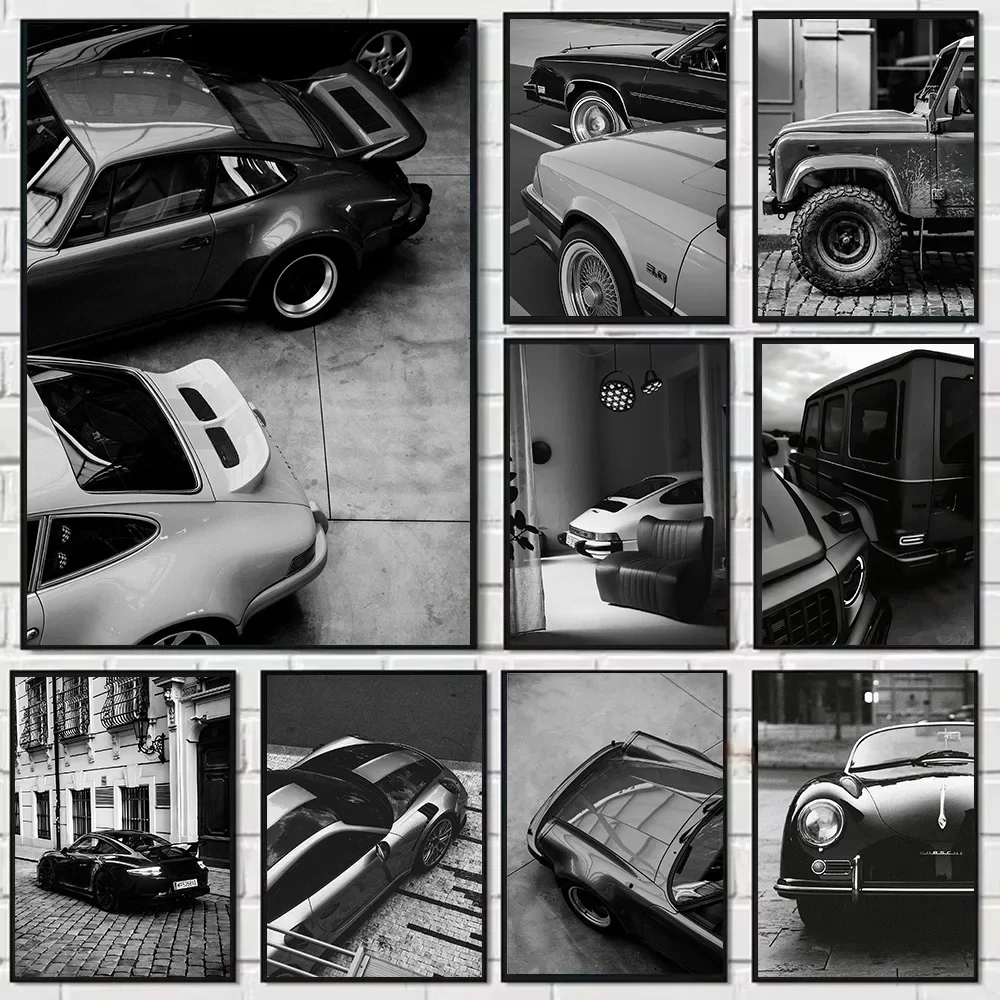 1pc frameless Black and White Pictures Vintage Pictures Car Canvas Paintings Home Room Decoration Modern Art Cuadros