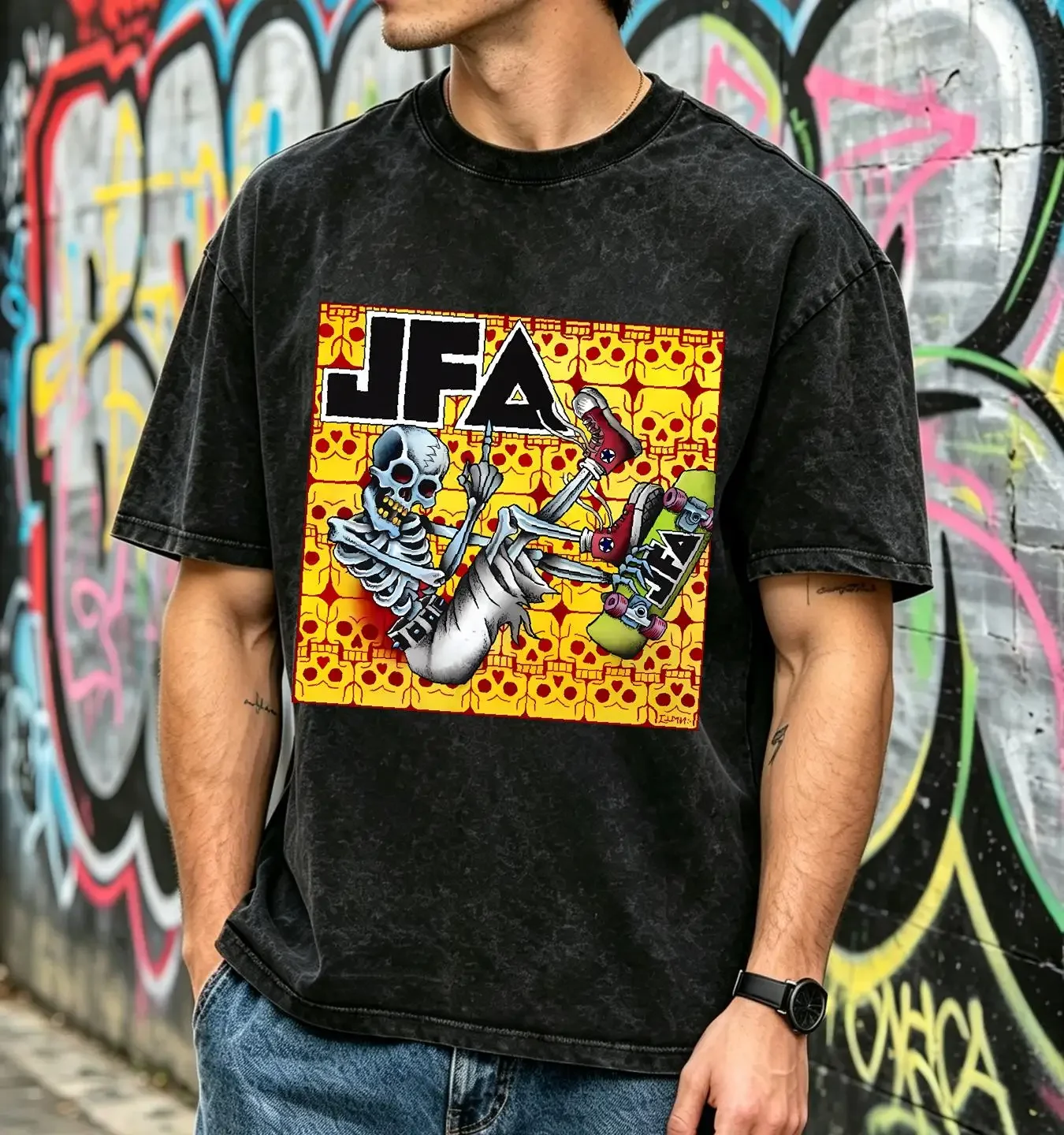 washed T Shirt JFA Hardcore Battalion of Saints Wasted Youth Zero Boys Aggression Necros TSOL Gang Green Heavy Cotton S 5XL