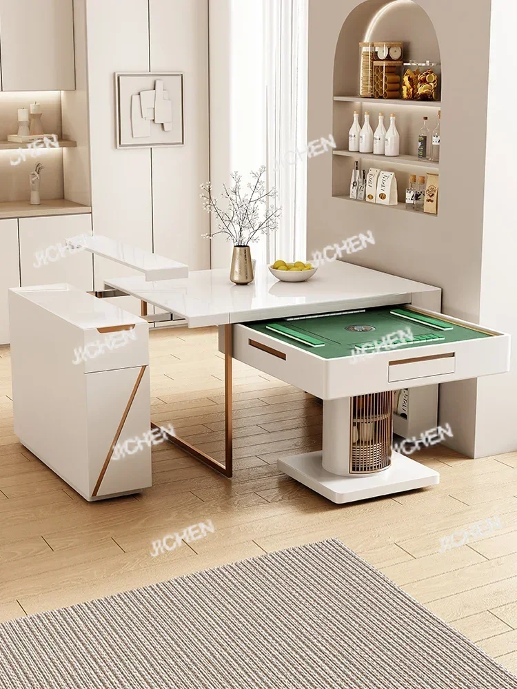 

Стол для маджонга, выдвижной и складной обеденный стол из каменной плиты, двойного назначения, небольшой бытовой макет