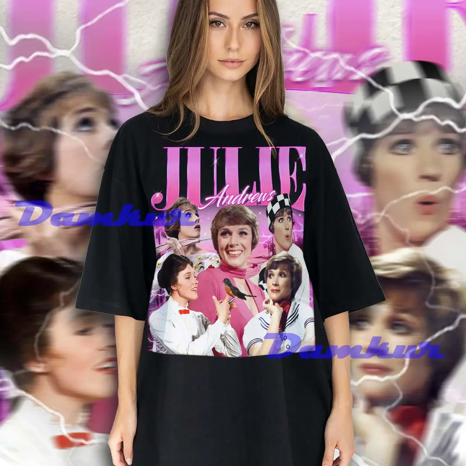 Vintage Julie Andrews Bootleg T Shirt 90s Retro Casual Fans Merch vintage Washed fashion streetwear graphic Breathable