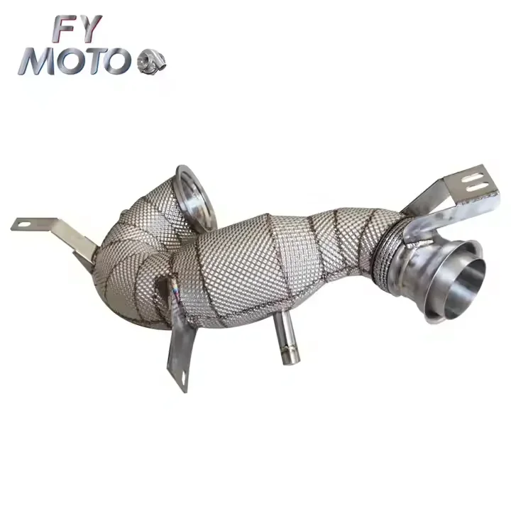 SS304 Exhaust Downpipe With Heat Shield For AMG X290 GT43 GT50 GT53 W213 E53 C257 CLS53 W167 GLE53 OPF GPF