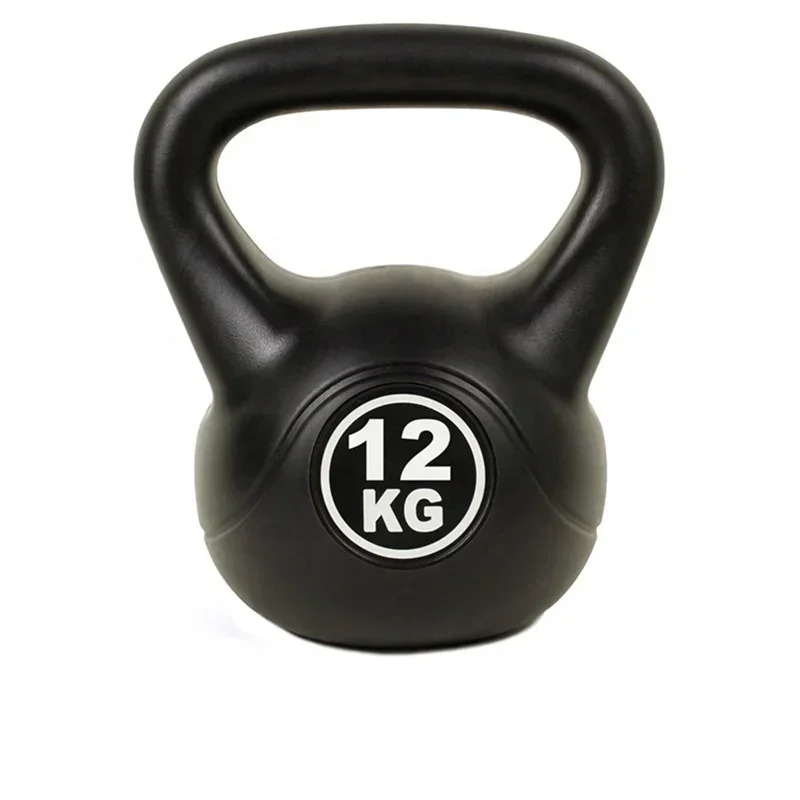 Wholesale Home Gym  Black 2 4 6 8 10 12 KG Fixed kettle-bell lady's small dumbbells Cement Plastic kettlebell