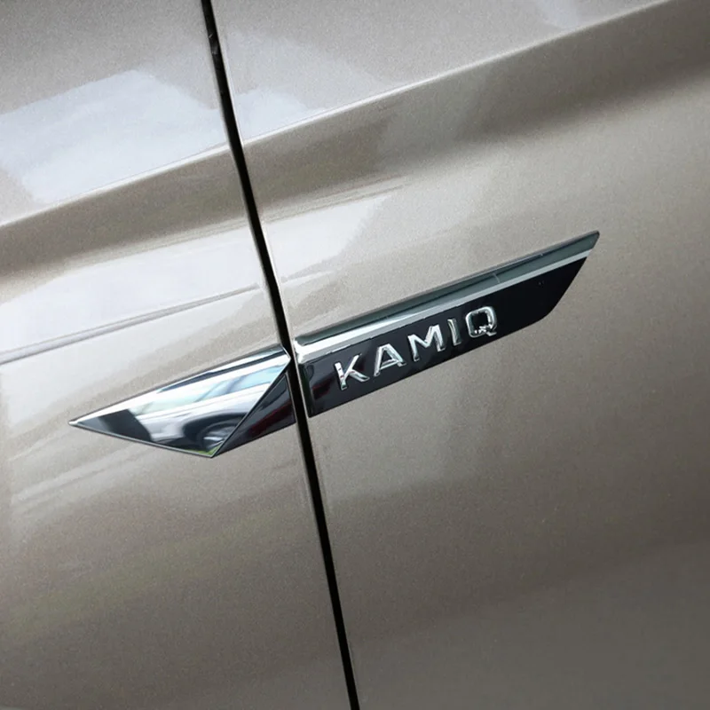 25CM Plastic Chrome Auto Badge Kamiq Car Fender Door Waist Line Emblem