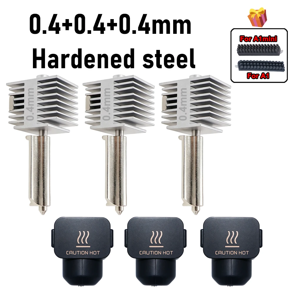 Verbessertes Hotend-Kit für Bambu Lab A2L/A1/A1 Mini All-in-One Hot-End-Baugruppe 0,2/0,4/0,6/0,8 mm gehärtete Stahldüse 3D-Drucker