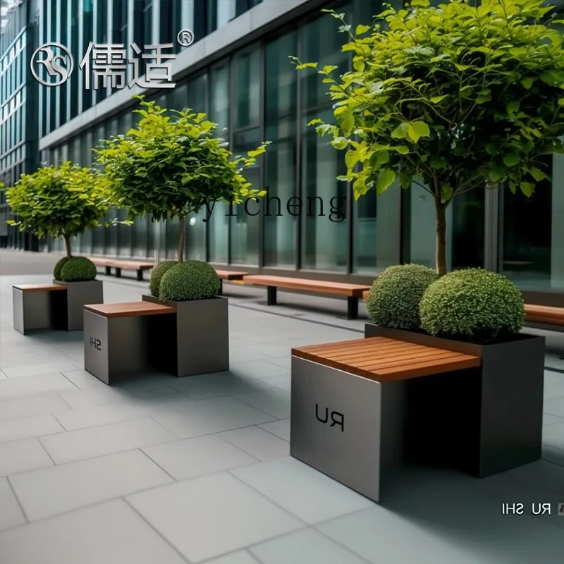 

B2Outdoor Balcony Terrace Flower Box Seat Combination Commercial Street Plaza Hotel Sales Department Seat Planting Box Flower Sl