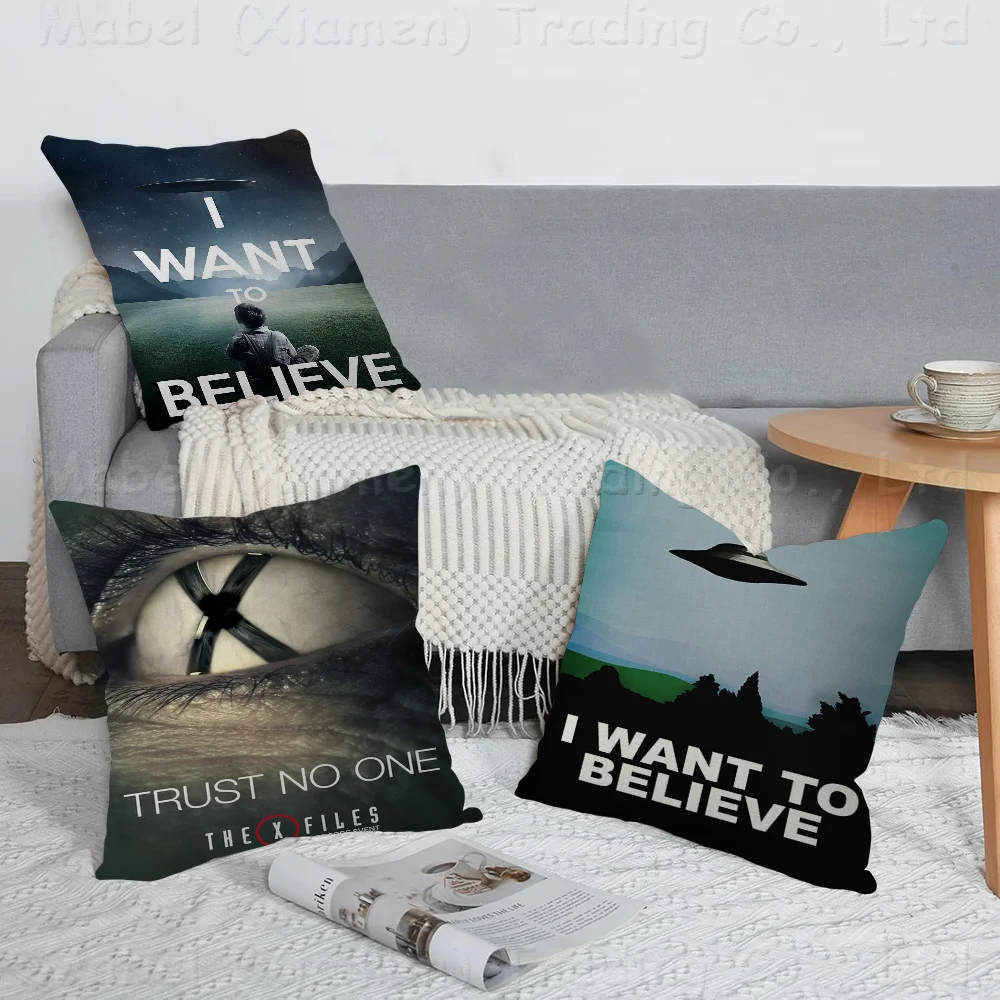 

The X-Files I Want To Believe Cushion Cover Car Throw Pillow Case For Sofa Car Christmas Gift 40x40cm 45x45cm