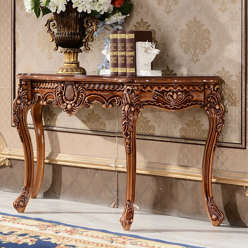 European style entryway high-end antique French style solid wood entryway cabinet handcrafted sofa